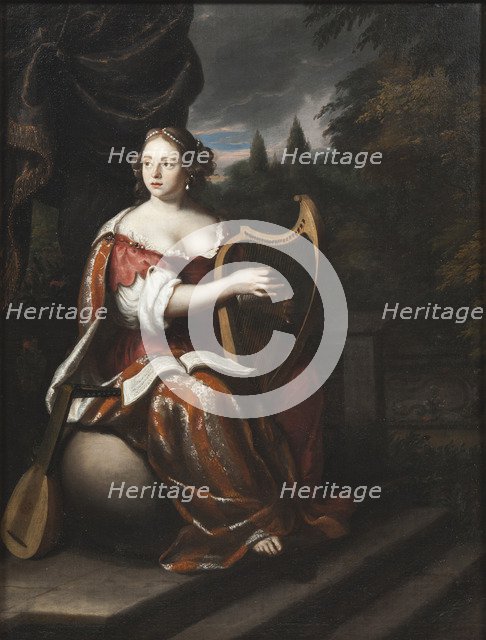 Lady Playing the Harp.