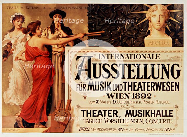 International exhibition for music and theater, Vienna, 1892. Creator: Klimt, Ernst (1864-1892).