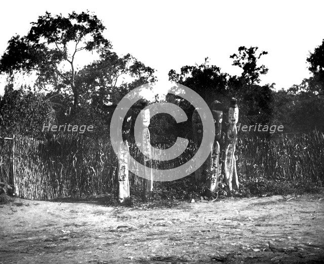 Jangseung, wooden totem poles, Korea, 1900. Artist: Unknown