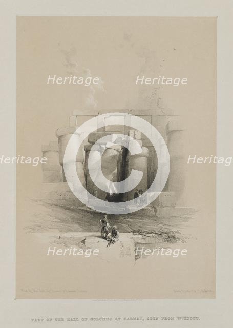 Egypt and Nubia, Volume II: Part of the Hall of Columns at Karnak, Thebes, 1847. Creator: Louis Haghe (British, 1806-1885); F.G.Moon, 20 Threadneedle Street, London.
