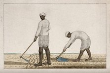 Two men digging the earth with spades, (between 1800 and 1899?). Creator: Unknown.