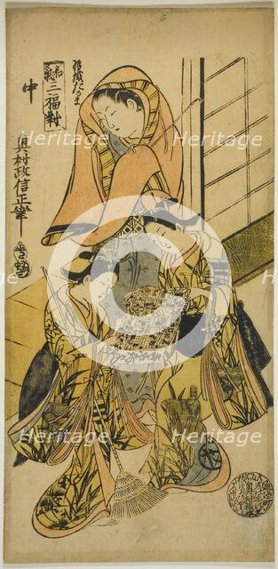 The Daruma Overcoat (Haori Daruma), from "Three Pictures of Harmony (Waki sanpukutsui)", c. 1725/30. Creator: Okumura Masanobu.