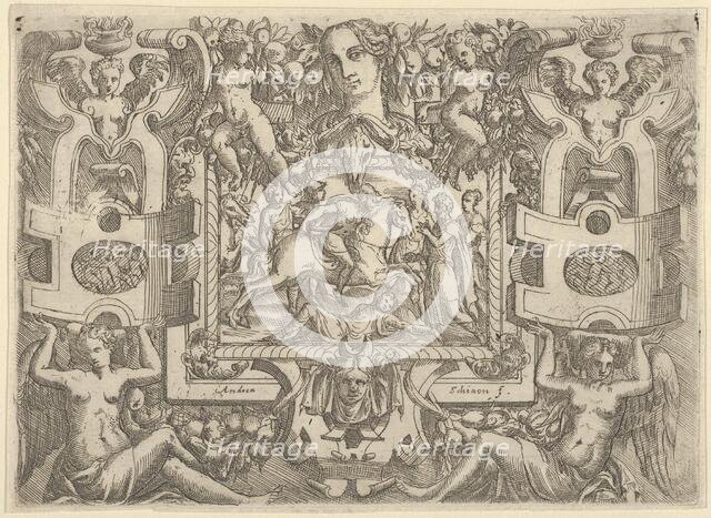 Figure on horseback holding a sword and riding over a figure lying on the ground, s..., ca. 1540-80. Creator: Battista del Moro.