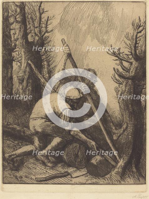 Woodcutters, 3rd plate (Les bucherons). Creator: Alphonse Legros.