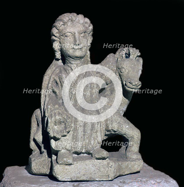 Roman depiction of the Celtic goddess Epona. Artist: Unknown