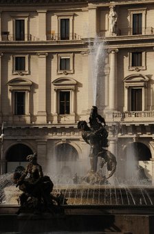 Fountain of the Naiads, Piazza della Repubblica, Rome, Italy, 2009.  Creator: LTL.