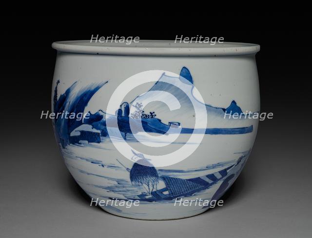 Pot with Landscape, 1662-1722. Creator: Unknown.