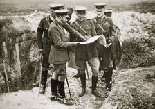 King George V visits the front, France, World War I, 1916. Artist: Unknown
