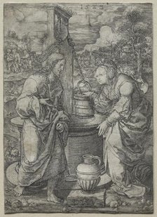 Christ and the Woman of Samaria, 1523. Creator: Dirk Vellert (Netherlandish, 1480/85-1547).