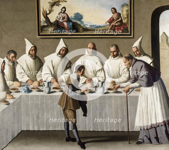 Saint Hugh in the Carthusian Refectory, c1655. Creator: Zurbarán, Francisco, de (1598-1664).