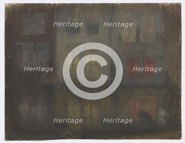 Nocturne: Black and Red?Back Canal, Holland, 1882. Creator: James Abbott McNeill Whistler.
