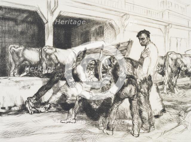 Lunch hour, San Sebastian, 1924. Creator: Edmund Blampied.