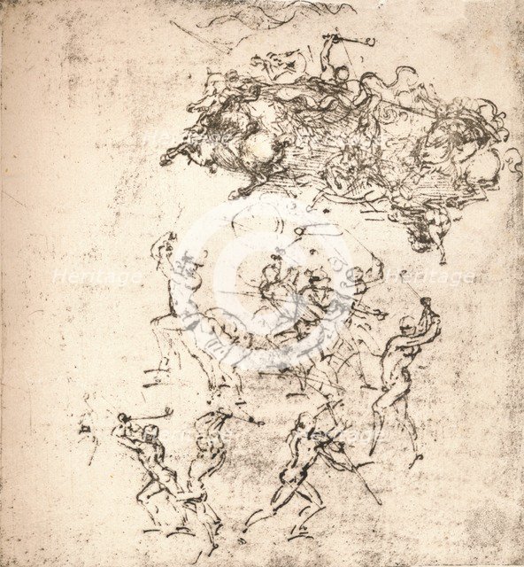 Study for the cartoon of the Battle of Anghiari, c1472-c1505 (1883). Artist: Leonardo da Vinci.