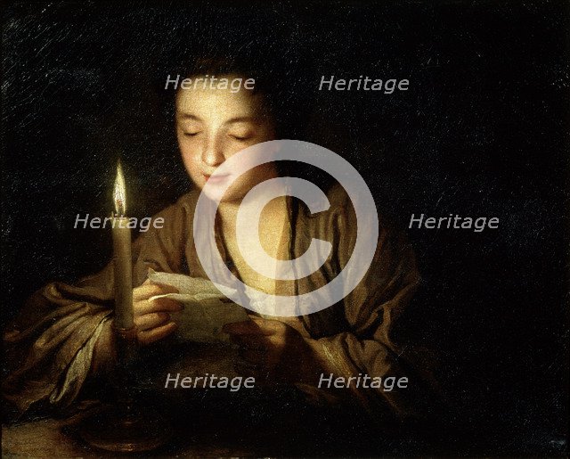 'Girl with a Candle', late 17th or early 18th century.  Artist: Jean-Baptiste Santerre