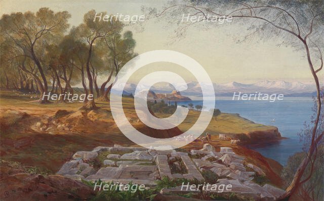 Corfu from Ascension, ca. 1860. Creator: Edward Lear.