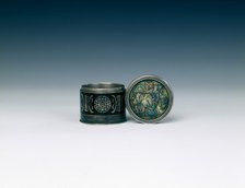 Enamelled silver opium box, Qing dynasty, China, late 19th century. Artist: Unknown