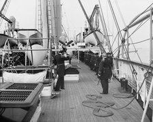 U.S.S. Chicago, Admiral Schley coming on board, 1899. Creator: Unknown.