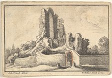 Ruins and a barred gate on the Esquiline Hill in Rome, 1673. Creator: Wenceslaus Hollar.