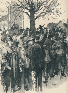 Warwickshire farm labourers' strike: meeting at Whitnash, 1872 (1906). Artist: William Rainey.