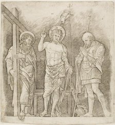 Risen Christ Between Saints Andrew and Longinus, c.1472. Creator: School of Andrea Mantegna.
