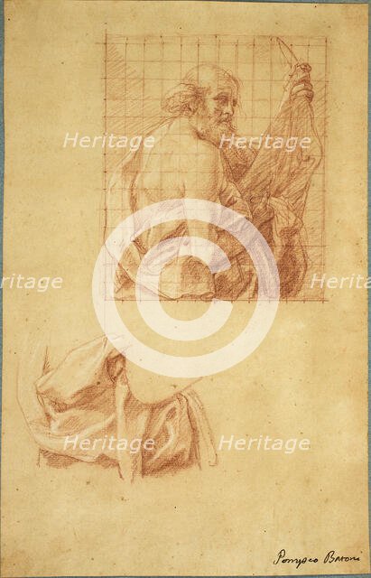 Study for Saint Bartholomew and Drapery, c. 1740. Creator: Pompeo Batoni.