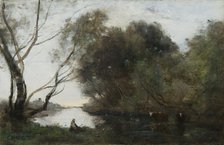 Lake: Setting Sun, c1820-1860. Creator: Jean-Baptiste-Camille Corot.