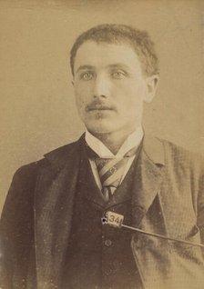 Schouppe. Placide. (dit Ricken, Franz). 31 ans, né à Dickenvenne (Belgique). Mécanicien. Vol., 1889. Creator: Alphonse Bertillon.