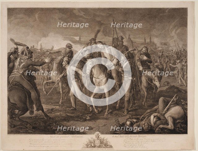 Death of General Aleksey Melissino on 26 August 1813, 1813. Artist: Krüger, Ephraim Gottlieb (1756-1834)