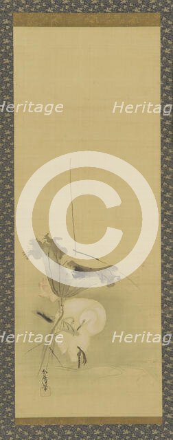 Heron and lotus, Edo period, mid 17th-early 18th century. Creator: Kanô Yôboku Tsunenobu.