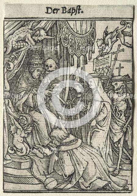 Dance of Death: The Pope. Creator: Hans Holbein (German, 1497/98-1543).