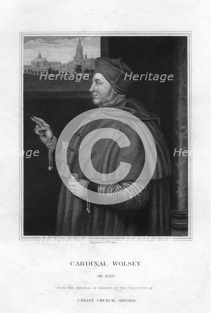 Cardinal Thomas Wolsey (c1475-1530), 1832.Artist: WT Mote