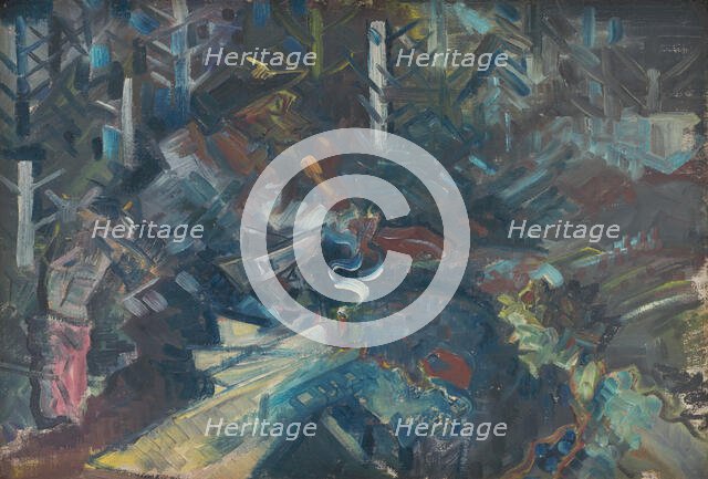 Group of Men in the Woods, 1940-1944. Creator: Arnold Peter Weisz-Kubincan.