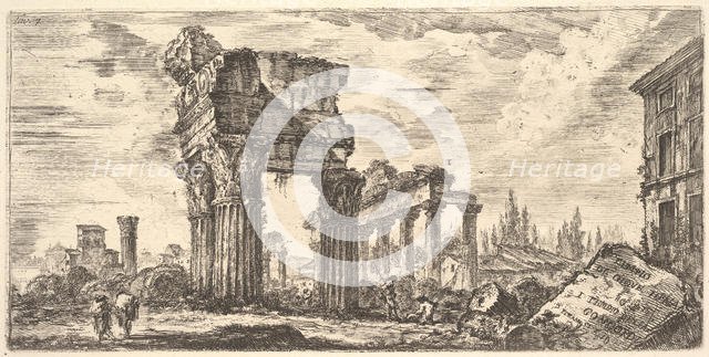 Plate 7: Temple of Jupiter Tonans (Jupiter the Thunderer). 1. Temple of Concord. (Temp..., ca. 1748. Creator: Giovanni Battista Piranesi.