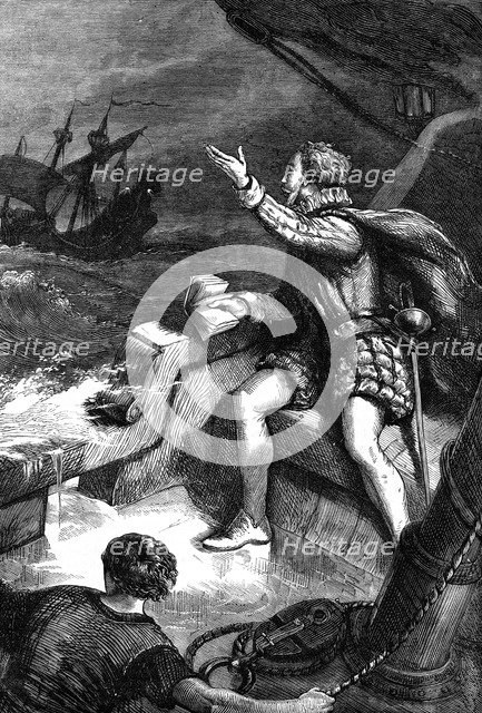 The last moments of Sir Humphrey Gilbert, 1583 (c1880). Artist: Unknown