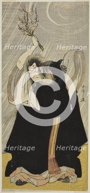 The Actor Nakamura Nakazo I as the Thunder God, an Incarnation of Kan Shojo, in the Play..., c.1780. Creator: Shunsho.