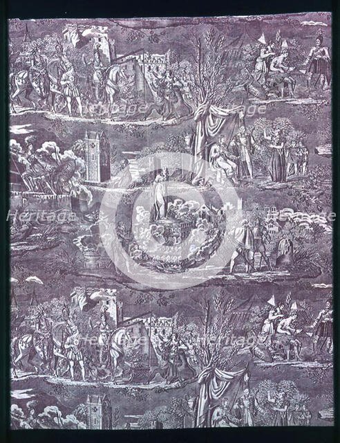 La Vie de Jeanne d'Arc (The Life of Joan of Arc) (Furnishing Fabric), Bolbec, after 1817. Creator: François Kettinger et Fils.