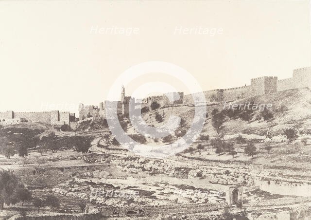 Jérusalem, Birket-es-Soutlan, 1854. Creator: Auguste Salzmann.