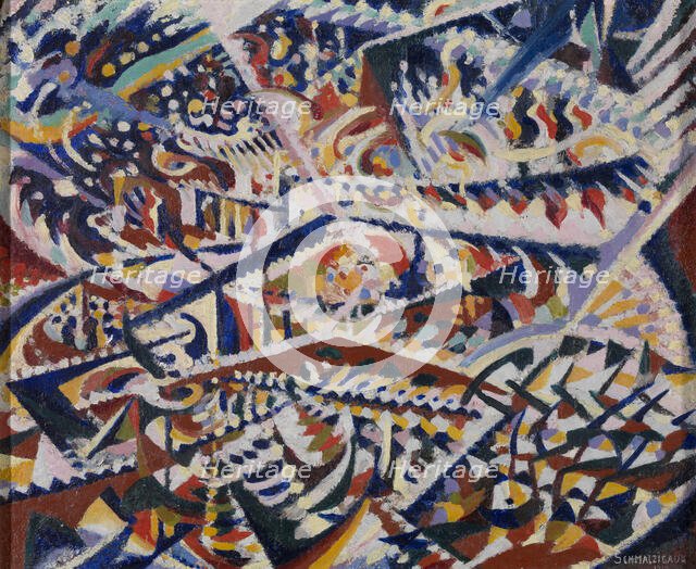 Light + Mirrors and Crowd: interior of a Popular Ballroom in Antwerp, 1914. Creator: Schmalzigaug, Jules (1882-1917).