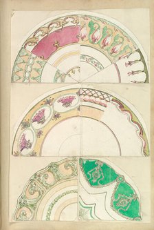 Nine Designs for Decorated Plates, 1845-55. Creator: Alfred Crowquill.