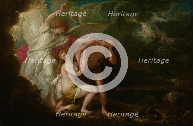 The Expulsion of Adam and Eve from Paradise, 1791, retouched 1803. Creator: Benjamin West.