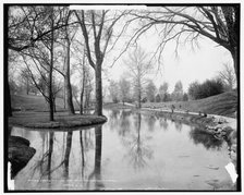 Spring and lake, Ohio State University, Columbus, Ohio, c1904. Creator: Unknown.