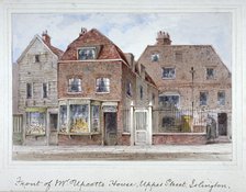 Front view of Mr Upcott's house, Upper Street, Islington, London, c1835.        Artist: Thomas Hosmer Shepherd