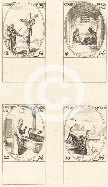 St. Simeon; St. Gabinius; St. Eucharius; St. Silvanus. Creator: Jacques Callot.