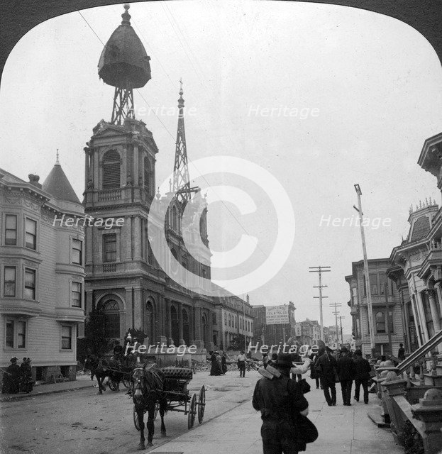 Aftermath of the great earthquake, San Francisco, California, USA, 1906.Artist: HC White