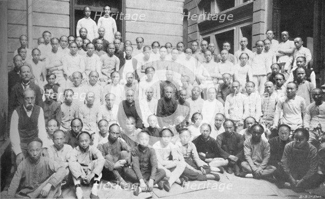 'Compositors and Pressmen, North China Daily News Office', 1910. Artist: Cox Company Ltd.