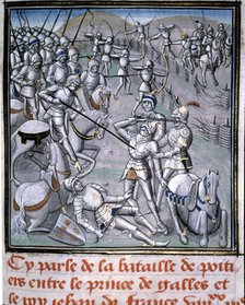 Battle of Poitiers (732), with Carlos Martel winner of the Arabs. Miniature of 'Chroniques of Jea…