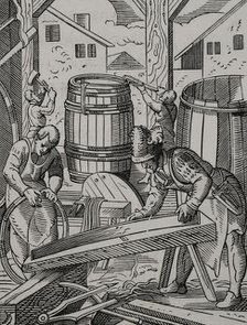 Cooper's workshop, 16th century (1877). Creator: Jost Ammon.
