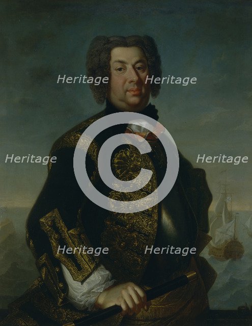 Portrait of Counter admiral Vasily Afanasievich Dmitriev-Mamonov, 1735. Artist: Luedden, Johann Paul (?-1739)