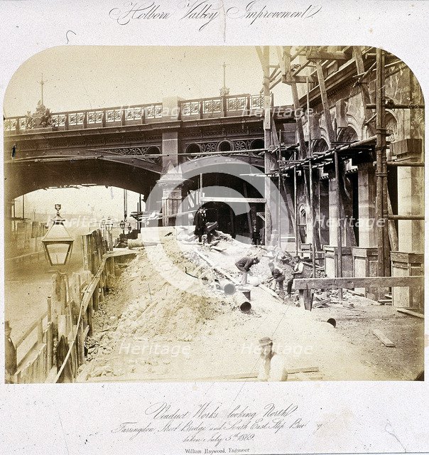 Holborn Viaduct, London, 1869. Artist: Anon