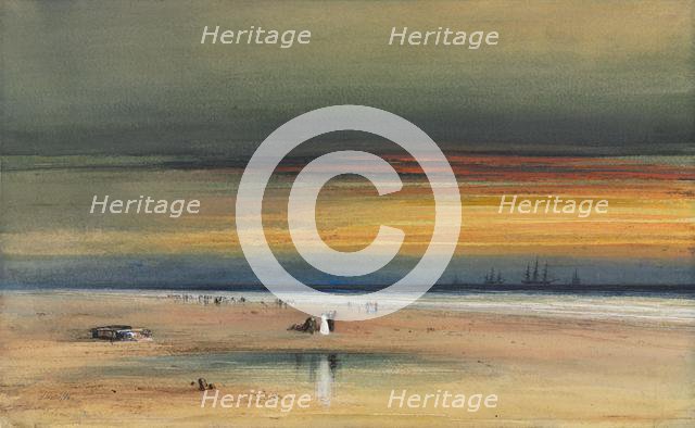 Beach Scene at Sunset, c. 1865-1870. Creator: James Hamilton (American, 1819-1878).